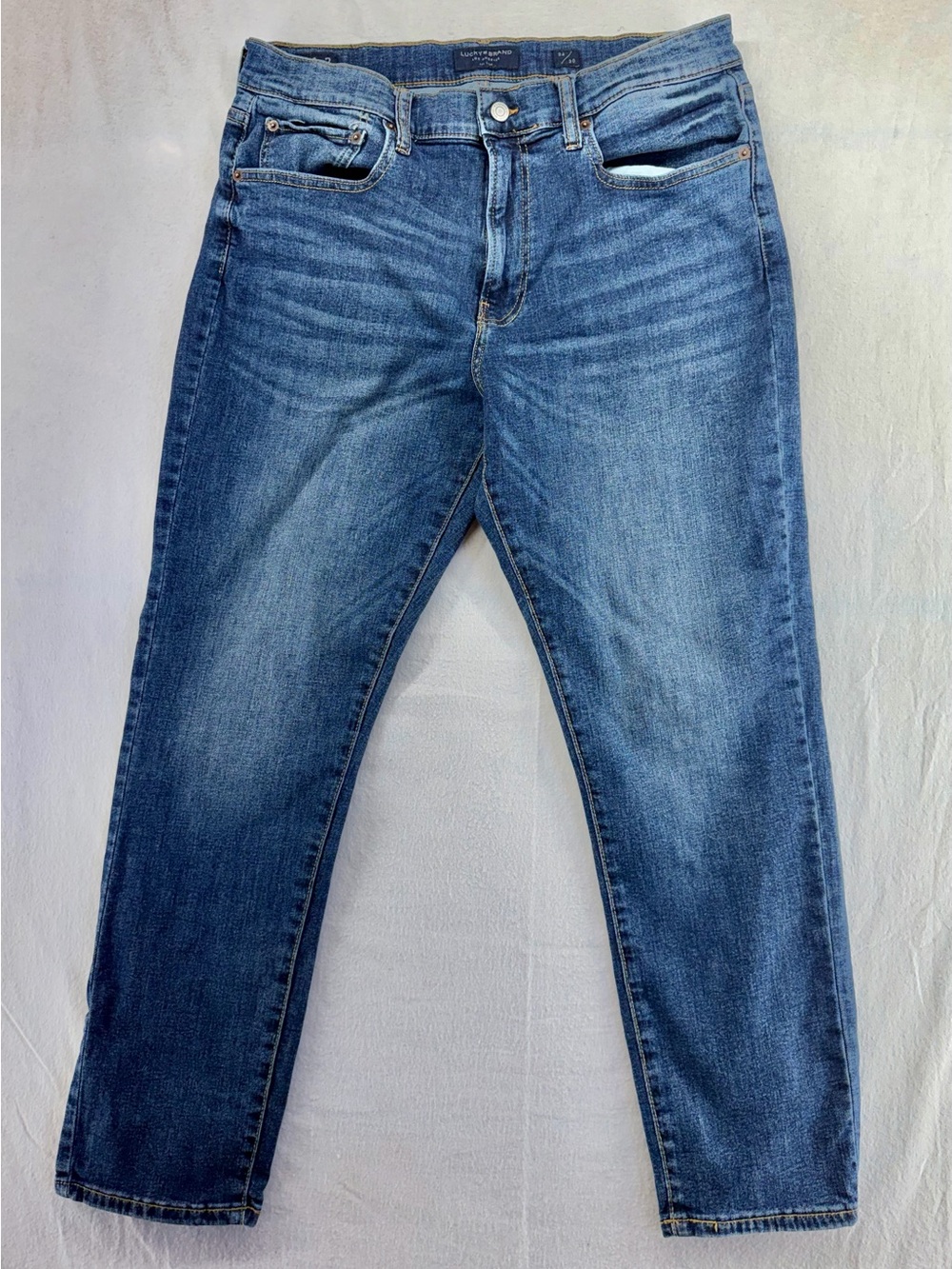 Lucky Brand 412 Athletic Slim Straight Jeans Mens 34/30 Blue Denim Mid Rise